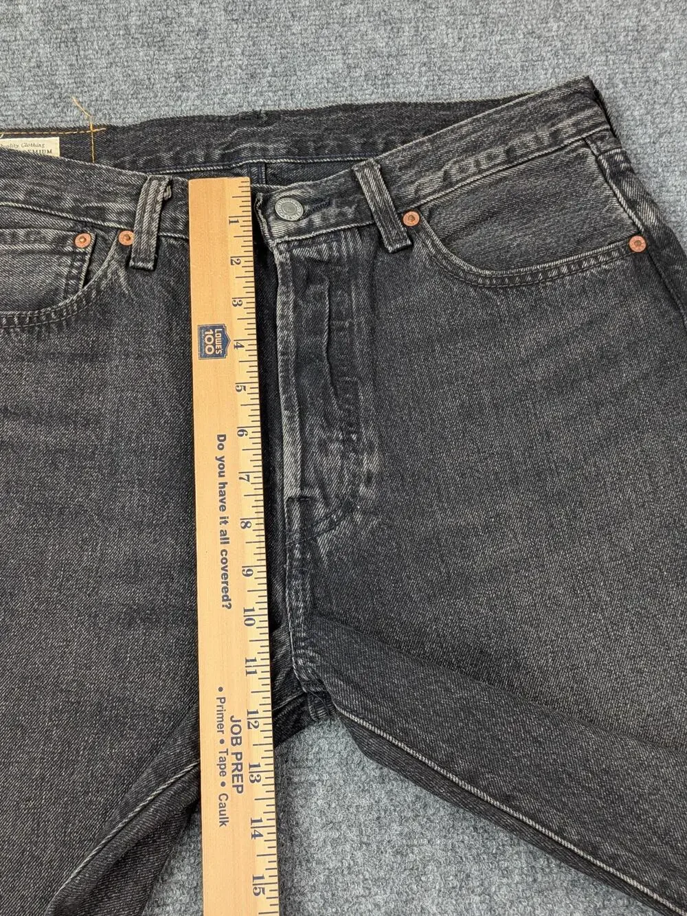 Levis Premium Shorts Mens 33 Black 501 93 Bermuda Denim Button Fly Cutoff